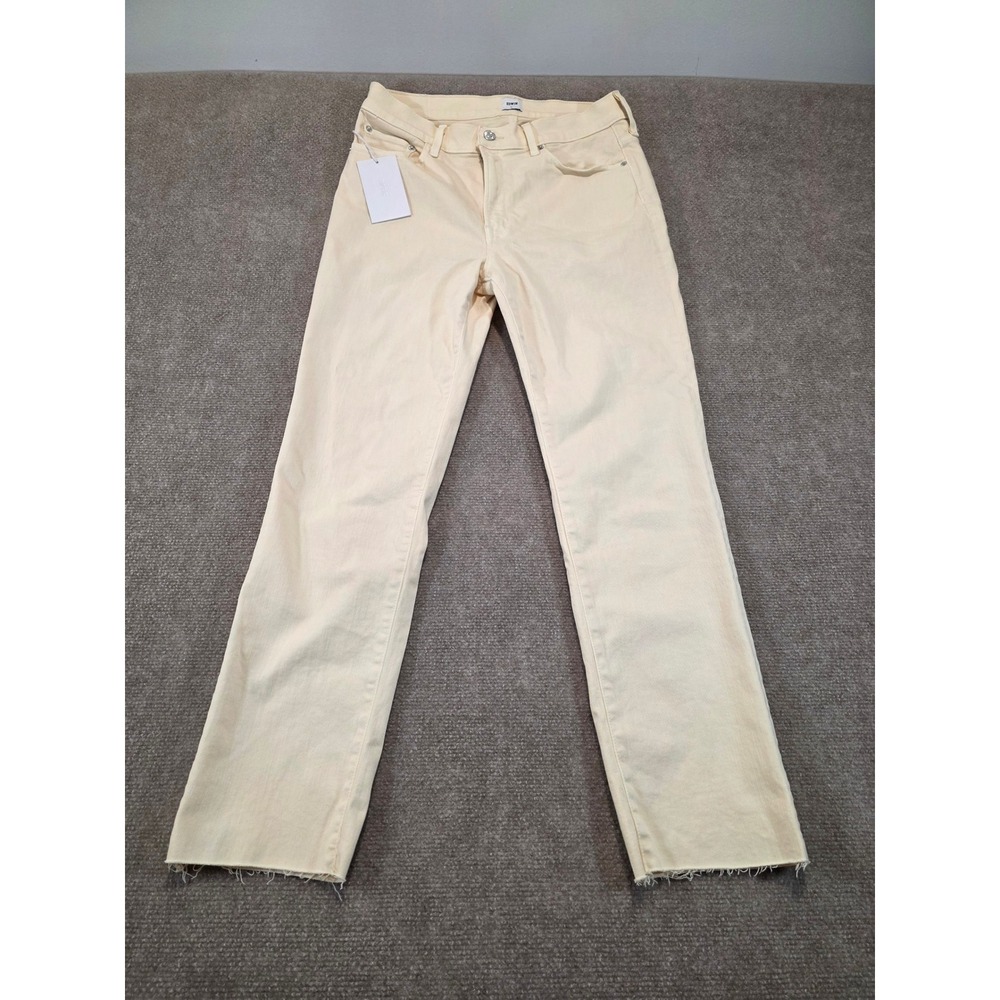 NWT Edwin Bree High Rise Straight Leg Jeans Vanilla Yellow Raw EW2003SSY Size 30